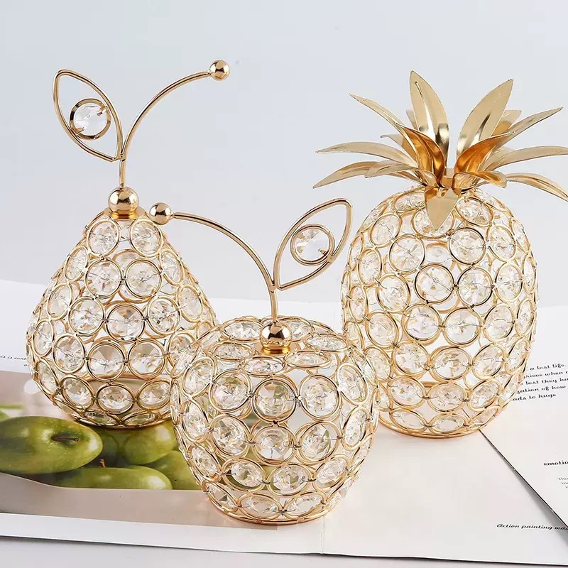 Artesanías de cristal creativas europeas transfronterizas manzana Sydney piña modelado decoración del hogar decoración escenario