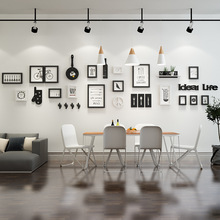 高分子_2495北欧照片墙黑白现代客厅简约组合相框餐厅居家装饰画