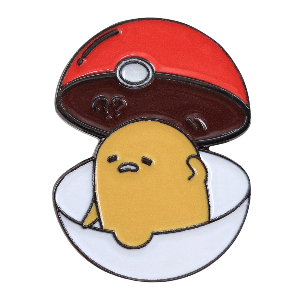 Lazy Egg Brooch Creative Anime Icon Badge Cartoon Eggshell Enamel Pin Lazy Representative Decorative Accessories