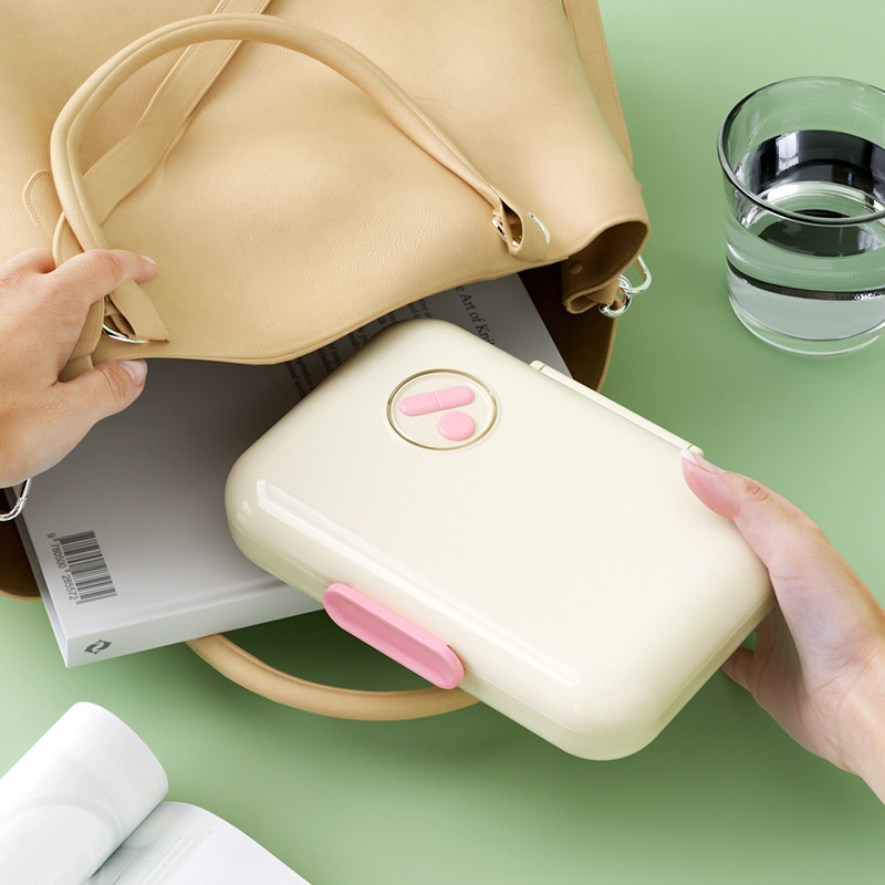 Dispensador de siete días a la semana, tres comidas al día, viaje de gran capacidad y portátil, caja de almacenamiento de píldoras