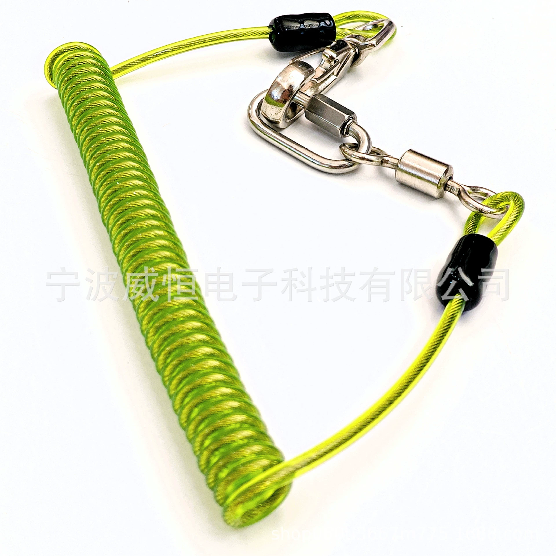 Зеленый прозрачный стальной трос с PU покрытием, пружинный трос для инструментов, страховочный трос для высотных работ