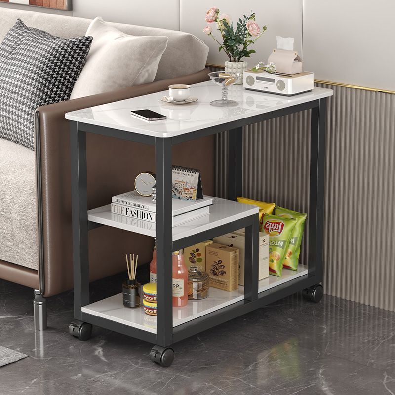 Small Coffee Table, Small Table Next to the Sofa in the Living Room, Movable Trolley Tea Table, Double-Layer Storage Table, Tea Table, Slate Side Table Small Coffee Table, Small Table Next to the Sofa in the Living Room, Movable Trolley Tea Table, Double-Layer Storage Table, Tea Table, Slate Side Table