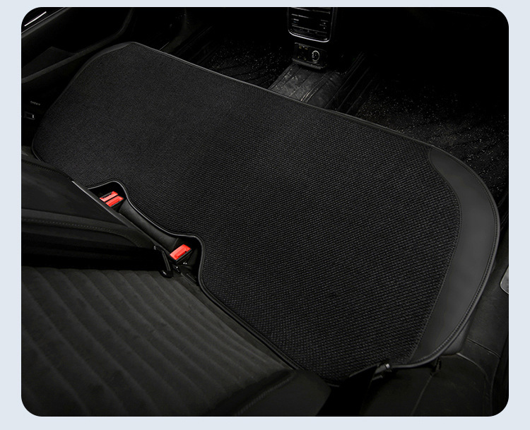 Car Seat Cushion, Universal for All Seasons, Three-Piece Set, Single-Piece Seat Cushion, Cotton and Linen, Breathable, Non-Slip, Wear-Resistant, Car Seat Cushion
