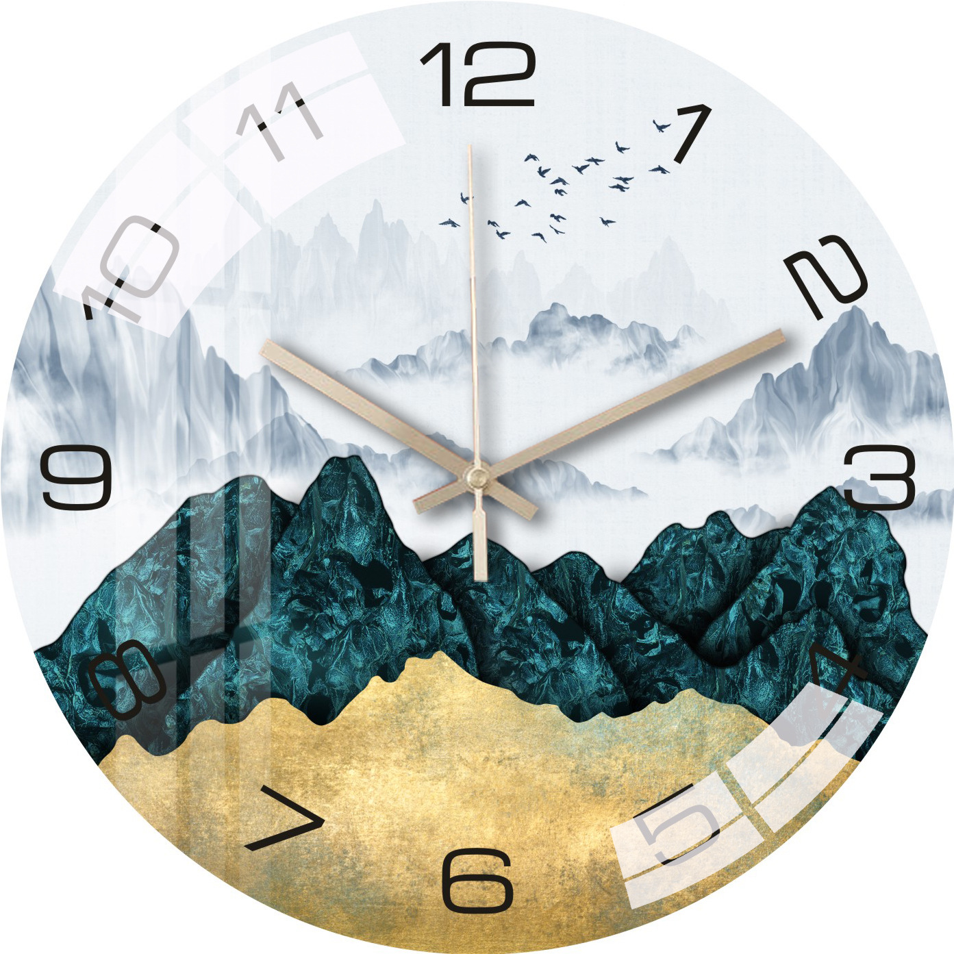 Luz nórdica de lujo Reloj de pared de Internet celebridad Luz de lujo salón dormitorio creativo moda decoración mudo simple reloj de cristal