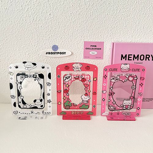 Original Graffiti Style Tangtang Puppy Cartoon Rotating Card Set Card Brick Goo Card Goo Disk Desktop Card Set Insert Card Stand