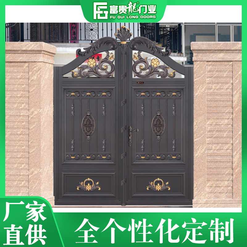 Foshan manufacturer European-style aluminum garden door electric aluminum alloy door Villa Garden community door direct hair Foshan manufacturer European-style aluminum garden door electric aluminum alloy door Villa Garden community door direct hair