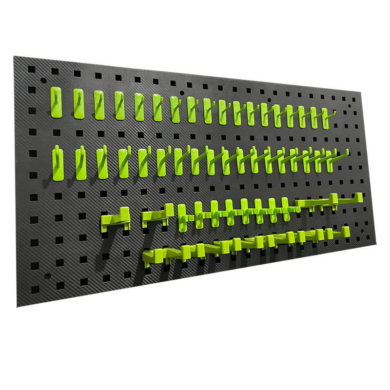 Estante para colgar herramientas de plástico, lavado de autos, salón de belleza, estante de almacenamiento de herramientas de hardware, estante de exhibición, tablero de agujero de pared de herramientas