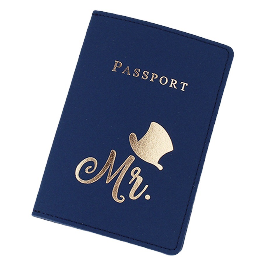 Pasaporte de viaje cubierta titular del pasaporte puleather creativo estampado pareja de negocios conmutar bolsa de almacenamiento de documentos en stock