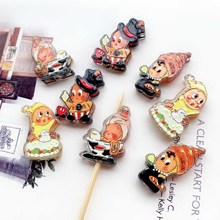 直孔可爱星星人双面浮雕亚克力片片DIY手工材料钥匙链手机链挂件