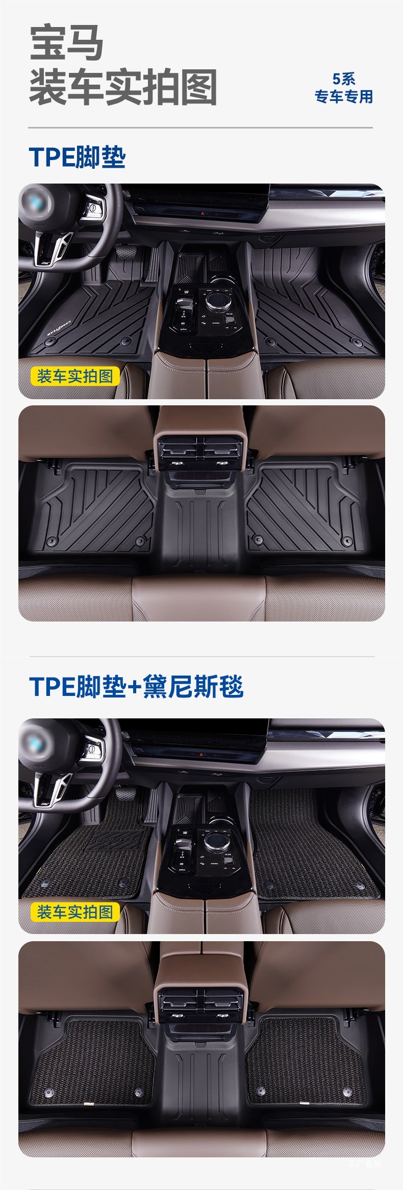 Goodyear Tpe Car Floor Mats Are Suitable for Bmw X1, X3, X4, X5, Ix3, I3, I5, X5L, 3 Series, 5 Series, and Long Axle Peihui
