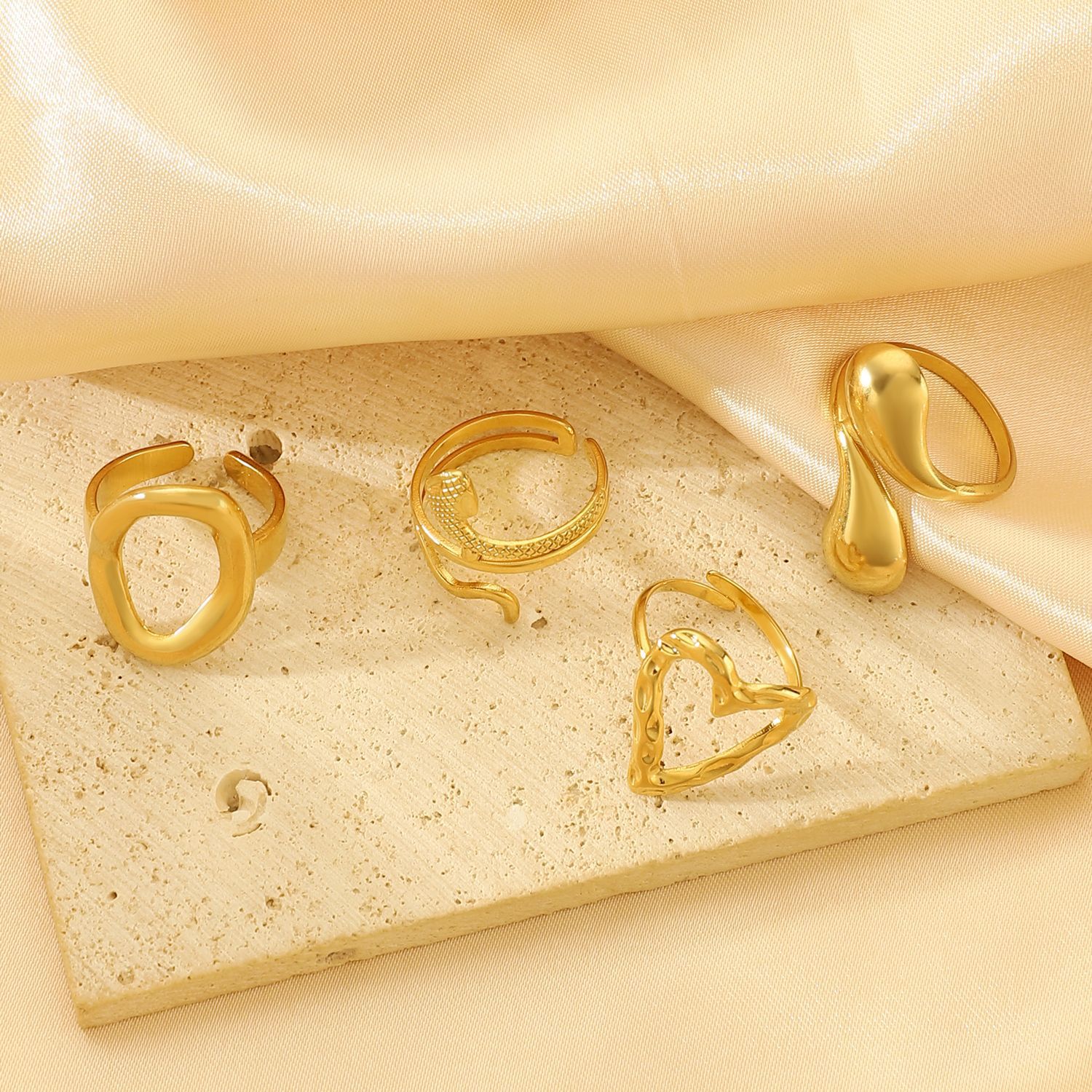 Solid Color Pattern Wholesale Jewelry Simple Style Classic Style Solid Color 304 Stainless Steel Plating Rings