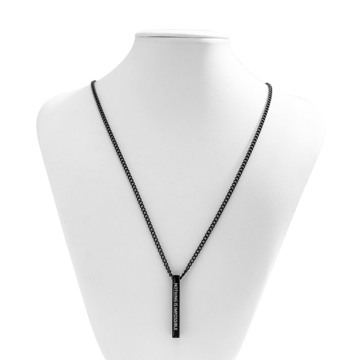 Titanhalsband med hänge för damer elegant bokstavsdesign_voghion.com