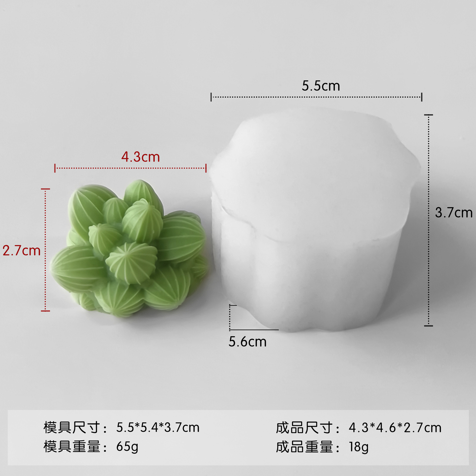 Molde de silicona de aromaterapia de cactus, taza hecha a mano, molde de vela suculente de cactus, adornos de resina de epoxi de bricolaje