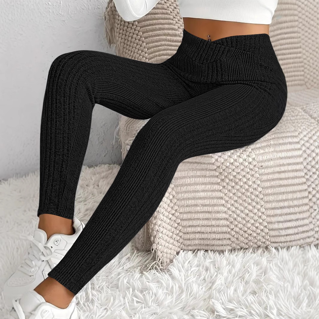 Women's Clothing New Sexy Slim Fashion Casual Striped Thread Tight Trousers Fitness Pants_ecoleips.com