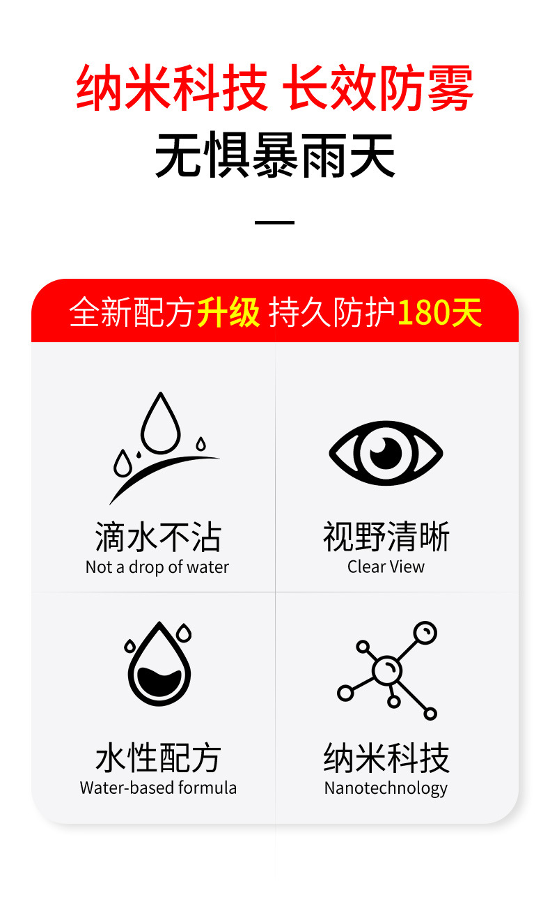 Car Rearview Mirror Rainproof Spray Anti-Fog Agent Waterproof Car Window Glass Oil Film Removal Spray Artifact on Rainy Days