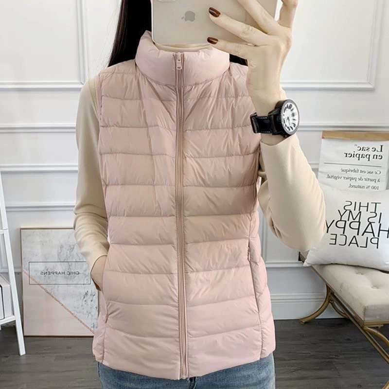 Новый готовый тонкий короткий облегающий пуховый хлопковый жилет женский большой размер легкий жилет хлопковый жилет осень и зима