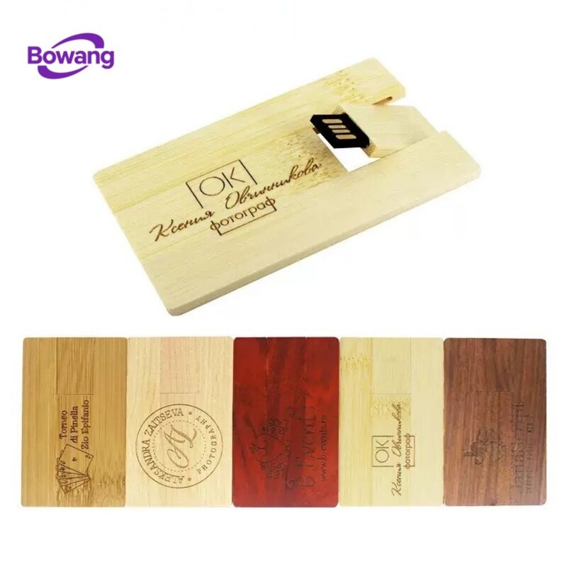 Wooden Card USB Flash Drive Business Card Flip USB Drive Wedding Photography Souvenir Gift Supports Laser Engraving Logo Wholesale