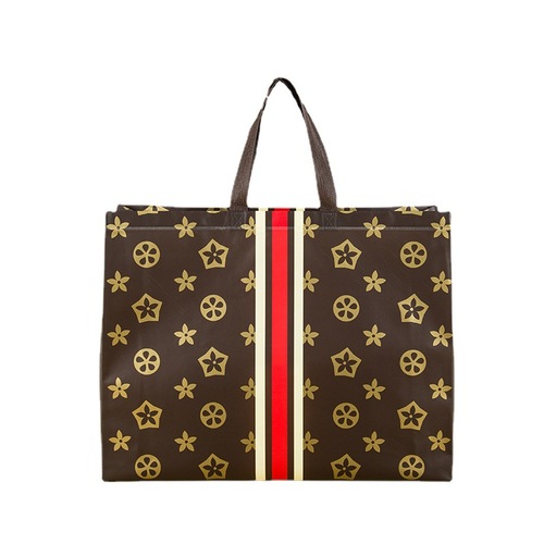 Brown non-woven bag creative coated non-woven clothing bag shopping gift bag color printing advertising