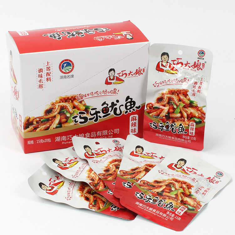 Qiao Aunt Qiaole Squid Hunan specialty ready-to-eat fish squid tentacles casual spicy snacks supermarket food wholesale