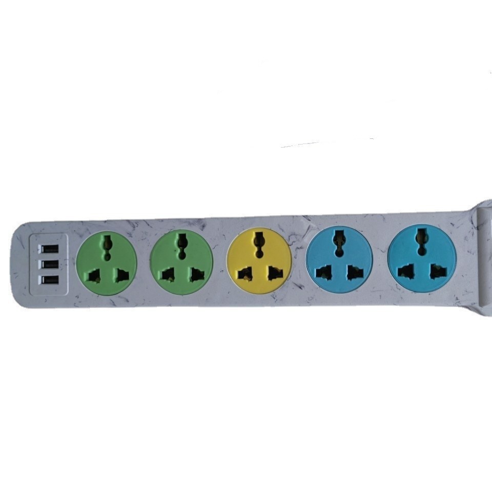 Enchufe de exportación para comercio exterior con USB, regleta de alimentación doméstica estándar británica y europea con múltiples tomas y interruptor, cable de extensión para regleta de alimentación.