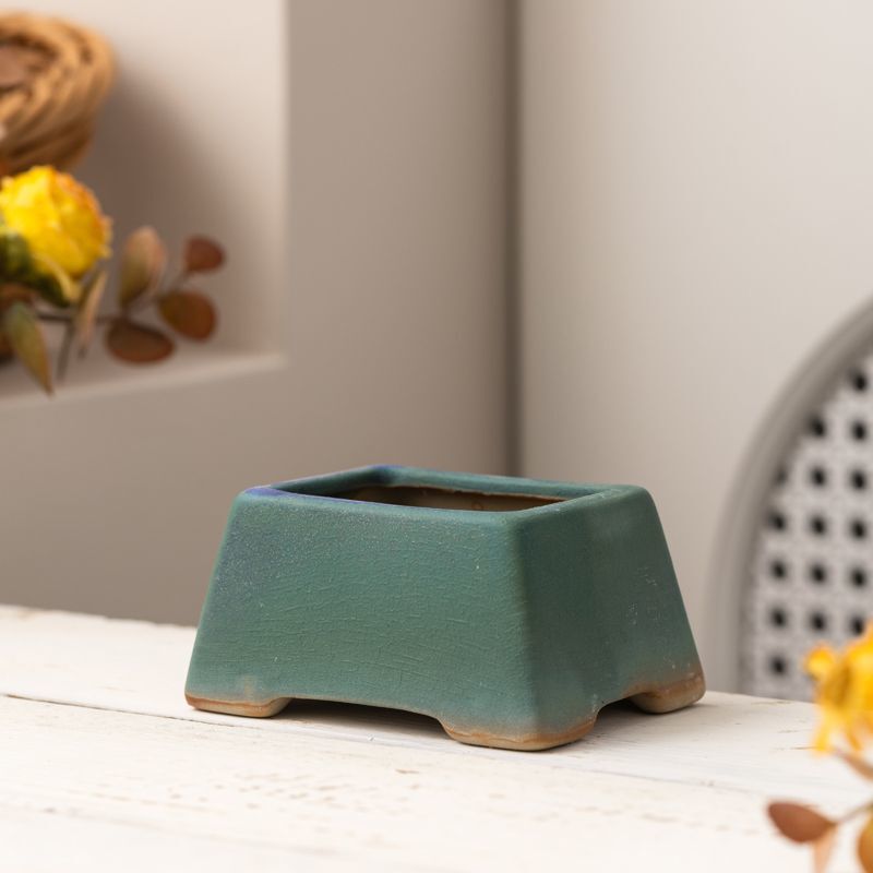 High-Looking Succulent Flowerpot Ceramic Creative Stylish Simple Desktop Small Pot Kiln Frosted Stoneware Breathable