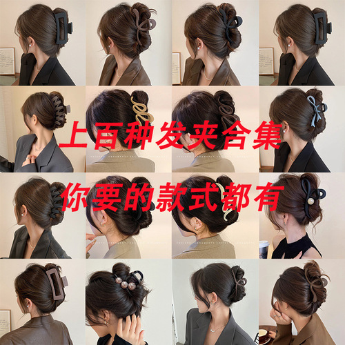 2025 High-end Style Back-of-Head Braided Hairstyle with Hairpins for Women, Autumn Korean Style, Large Size, Abundant Hair Volume, Shark Clip