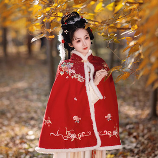 Fresh and Original Cape Shawl Coat Hanfu for Women, Autumn and Winter Short Cape, Winter National Style Women's Clothing, Dreamy Evening Breeze