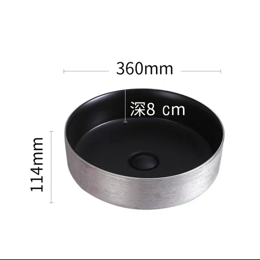 Galvanoplastia mesa de cerámica lavabo Hotel pequeño tamaño redondo transfronterizo lavabo cuenca única