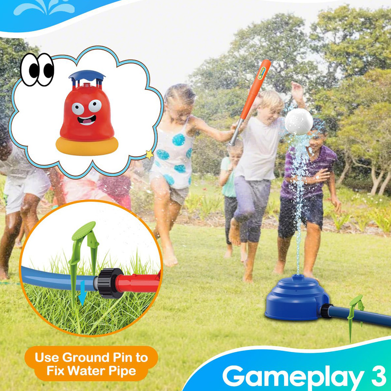 Nuevos productos transfronterizos para niños al aire libre rociadores de agua fantasma béisbol 2 en 1 juego de juguetes TK interactivo al aire libre juguetes de agua