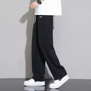冰丝裤子男士夏季薄款速干透气运动直筒裤潮牌宽松垂感休闲长裤男