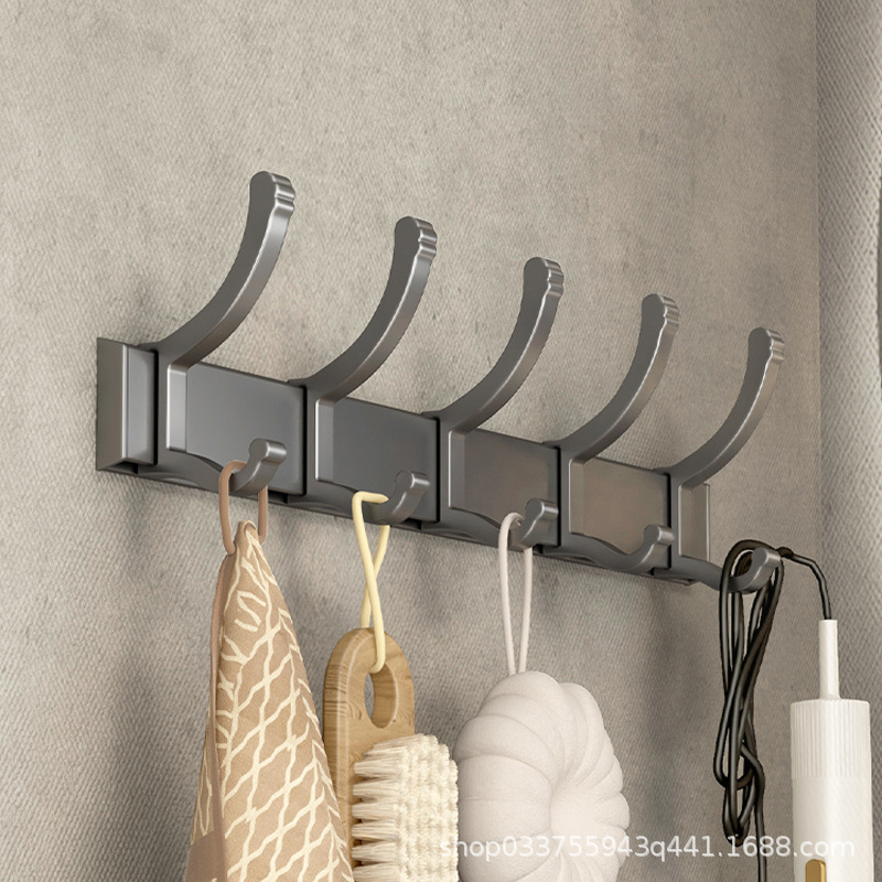 Pistola gris gancho punzón-libre de la llave del pasillo gancho detrás de la puerta gancho de la capa pared del baño Baño toallero