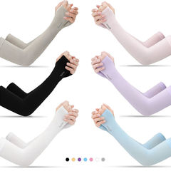 Summer Ice Sunscreen Men's Sleeves Women's Arm Guards Arm Sleeves Thin Ice Silk Sleeves Anti-UV Driving Gloves