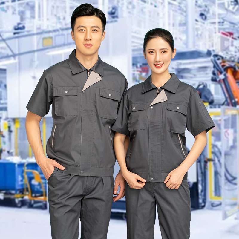 Trajes de trabajo de manga corta de verano para hombres delgados transpirables y resistentes al desgaste taller eléctrico de reparación de automóviles ropa de seguro laboral personalizada