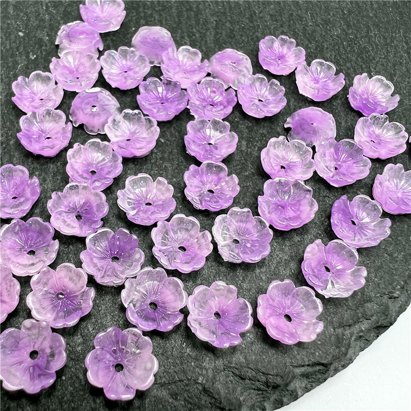 7.5mm Mini Resin Glitter Imitation Shell Bowl Flower DIY Nail Art Flower Bracelet Handmade DIY Jewelry Accessories
