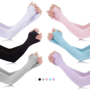 Ice Sleeve Summer Ice Silk Sun Protection Sleeve Women's Ice Silk Sleeve Anti-Cold Arm Sleeve Outdoor Driving Men's Arm Protector