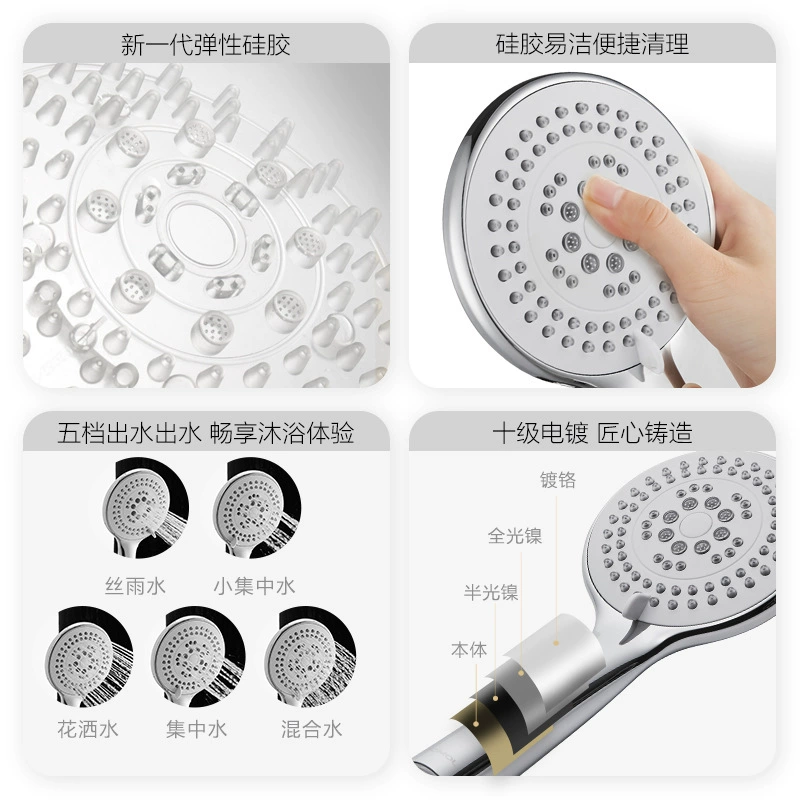 JOMOO Handheld Showerhead - Home Bathroom Multi-Function Rain Shower, S176025, 5 Water Spray Modes