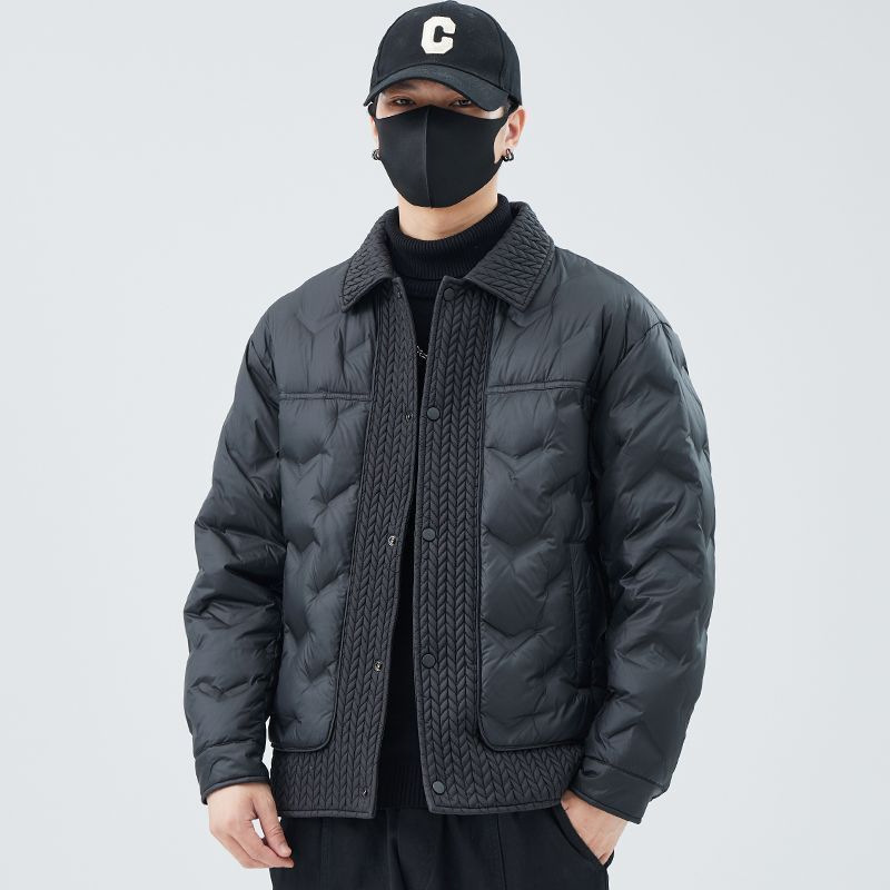 Lightweight down Jacket Men's Autumn and Winter New 2025 Shirt Lapel Trendy Brand Short Warm Jacket Jacket