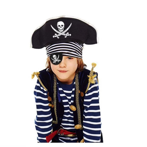 New Halloween Pirate Eye Mask and Caribbean Pirate Hat Costume Felt Children's Party Play Prop