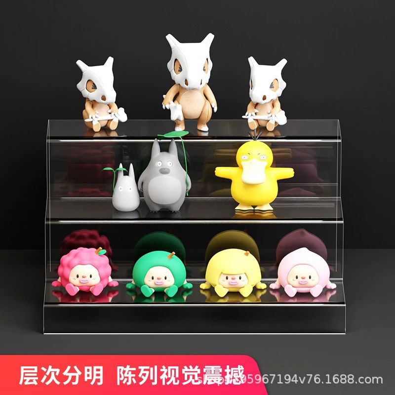 Acrylic stepped display rack, transparent live broadcast display rack, multi-layer figure stand, step storage rack