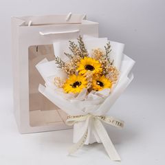 教師節送老師禮物太陽花乾花花束滿天星向日葵花束香皂花永生花