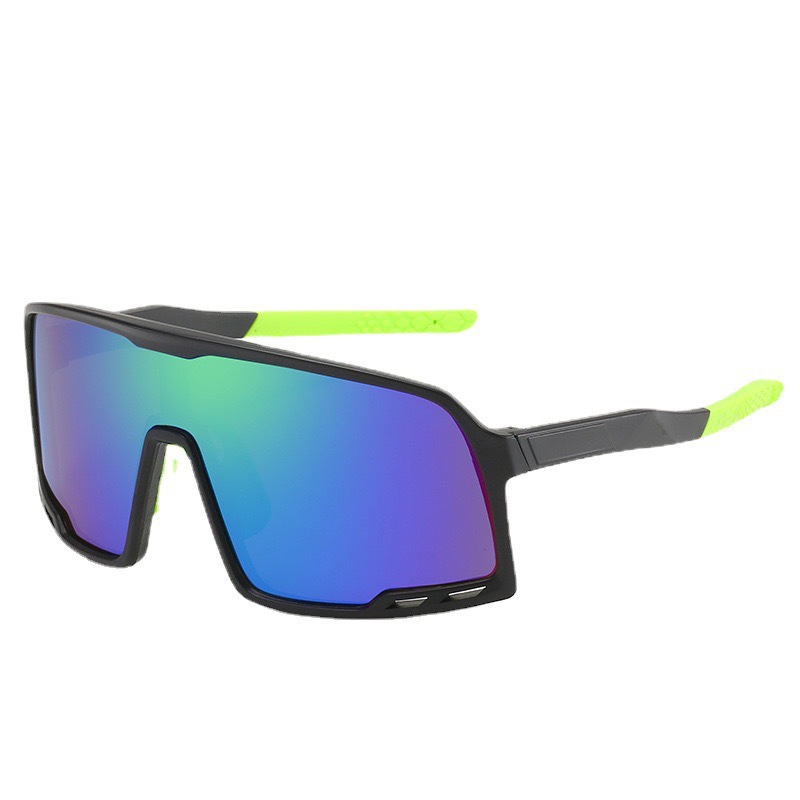 Gafas de ciclismo de moda transfronterizas, gafas deportivas de esquí al aire libre, gafas de sol de montura grande de una pieza, gafas de sol de mercurio reflectantes de colores
