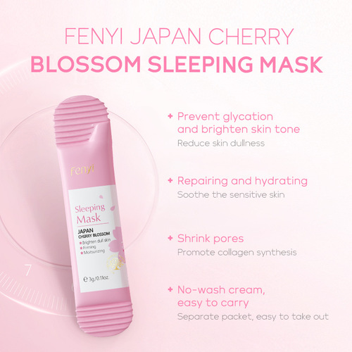 Cross-border FENYI Japanese cherry blossom sleeping mask 3gx20 pieces hydrating and moisturizing skin care products facial care