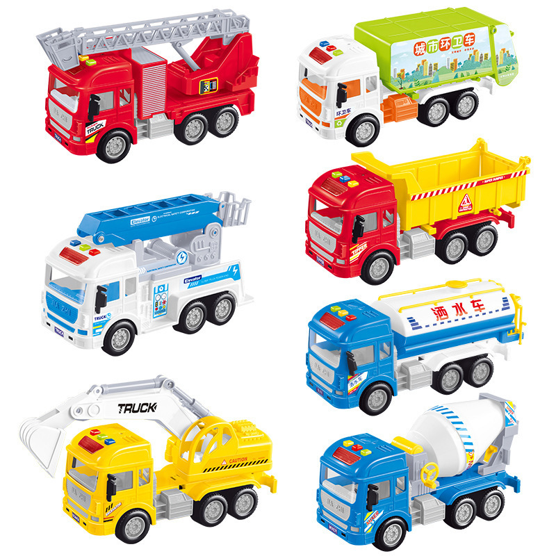 Jia Zhizhi música infantil inercia ciudad anillo guardia chico excavadora rociador policía coche de bomberos modelo camión juguete