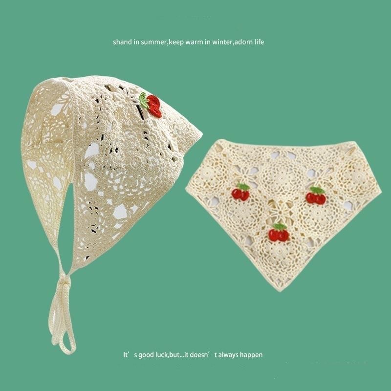 [Liquidación de precio de fábrica] Versión coreana de la bufanda triangular hueca de crochet de punto femenino dulce y lindo sombrero de pañuelo de flores de estilo femenino