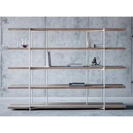 北欧铁艺置物架落地收纳货架陈列展示隔断屏风客厅简约实木书架