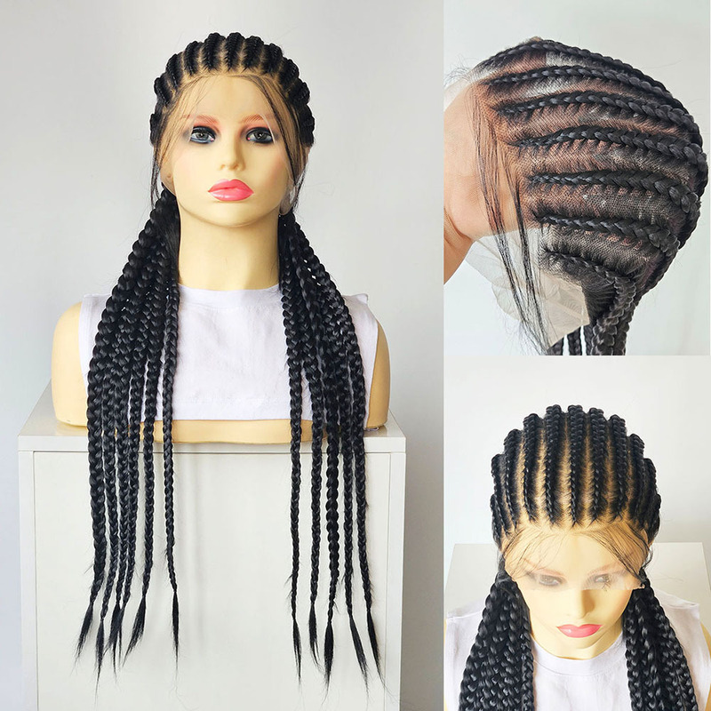 Synthetic Fiber Full Lace Braided Wigs with 11 Strands of Braids Synthetic Fiber Full Lace Braided Wigs with 11 Strands of Braids