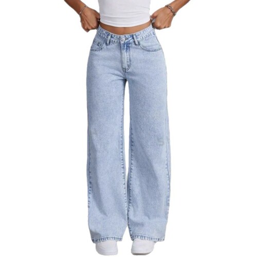 Amazon Retro Bow Embroidery Washed Denim Women's American Sweet and Spicy Style Straight Leg Loose Long Pants