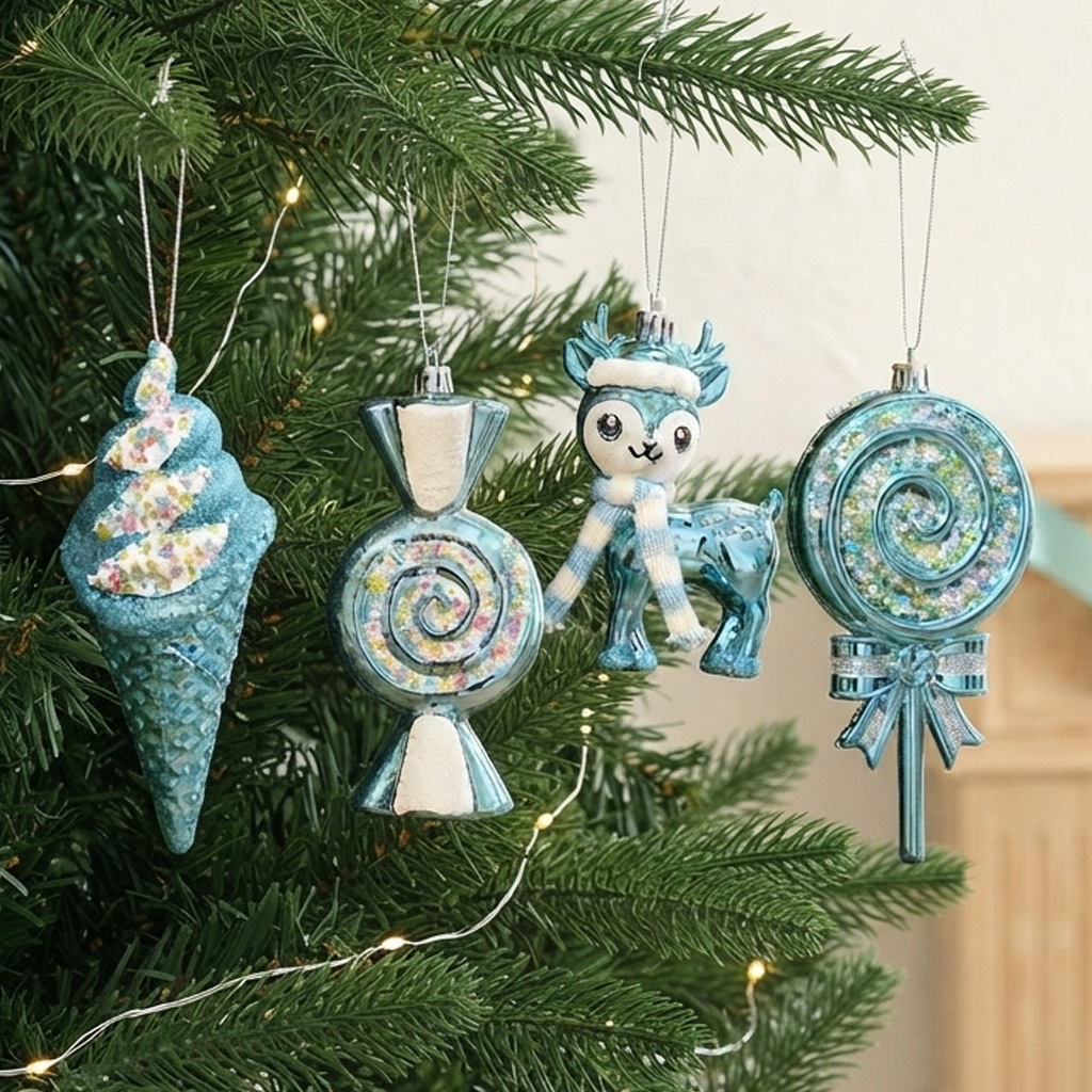 Christmas tree decoration small pendants cross-border electroplating candy pendants party atmosphere decoration holiday gift pendants