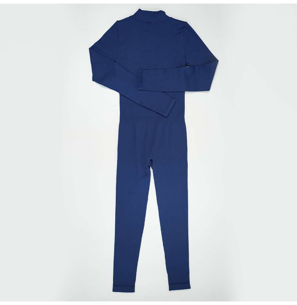 Basic Modern Style Solid Color Nylon V Neck Tracksuit Jumpsuits display picture 13