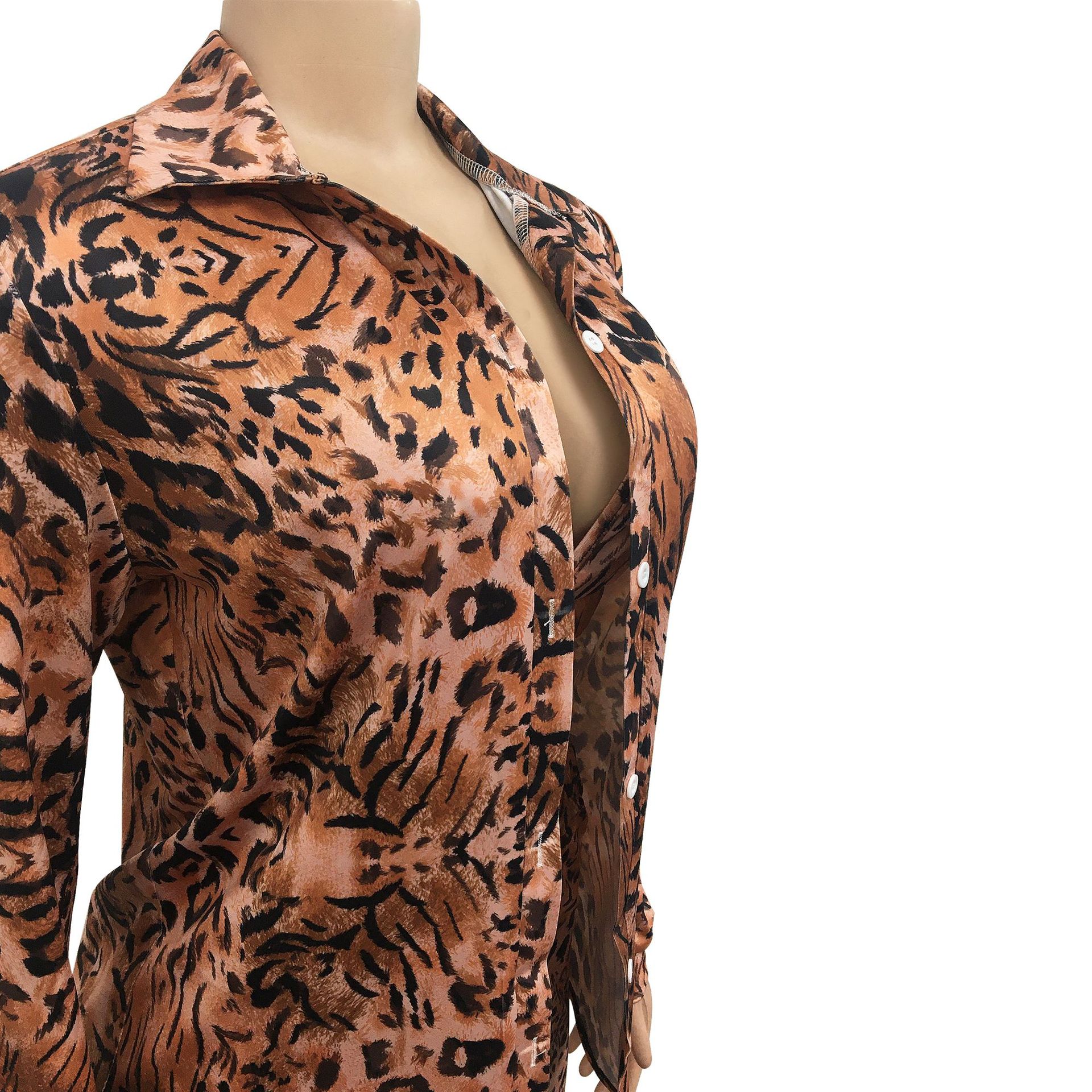 Women's Pant Set With Long Sleeved Collared Jacket And Trousers_voghion.com